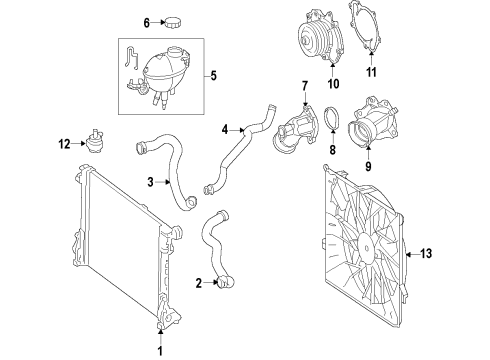 2012 Mercedes-Benz ML350 Radiator & Components Diagram 3