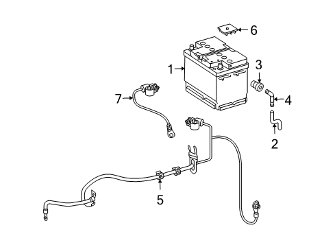 2007 Mercedes-Benz CLK63 AMG Positive Cable Diagram for 209-440-59-06
