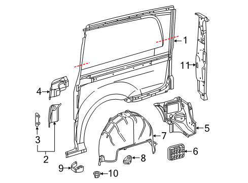 2017 Mercedes-Benz Metris Side Panel & Components Diagram 3