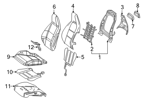 2018 Mercedes-Benz GLA45 AMG Driver Seat Components Diagram 2