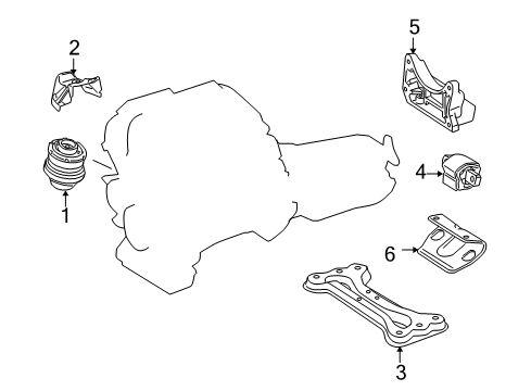 2010 Mercedes-Benz SLK300 Engine & Trans Mounting