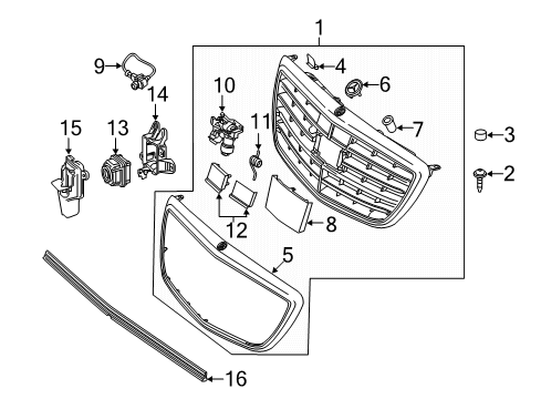 2018 Mercedes-Benz S450 Grille & Components Diagram 2