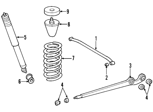 2007 Mercedes-Benz G55 AMG Rear Suspension Components Diagram 2