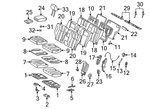 1999 Mercedes-Benz E320 Seat Cover Diagram for 210-920-38-47-9B50
