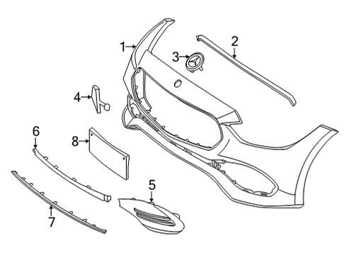 2024 Mercedes-Benz C300 Outer Grille Diagram for 206-885-65-01