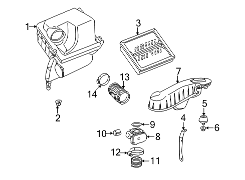 2000 Mercedes-Benz SLK230 Air Intake Diagram