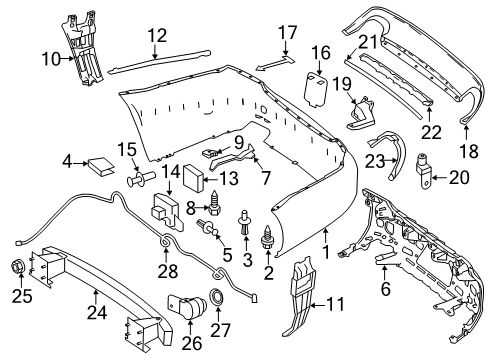 2012 Mercedes-Benz CL550 Bumper & Components - Rear Diagram