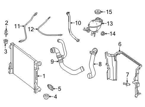 2015 Mercedes-Benz SL400 Radiator & Components Diagram 2