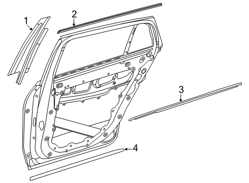 2024 Mercedes-Benz EQE SUV AMG Exterior Trim - Rear Door