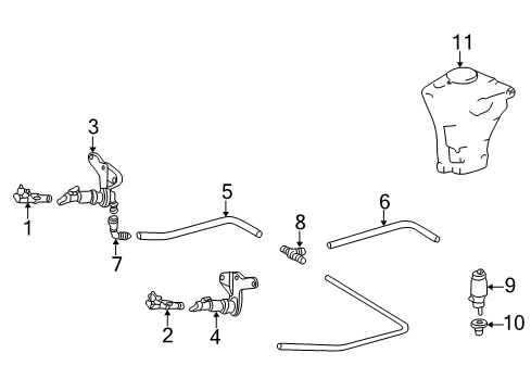 2000 Mercedes-Benz CLK320 Headlamp Washers/Wipers Diagram 2