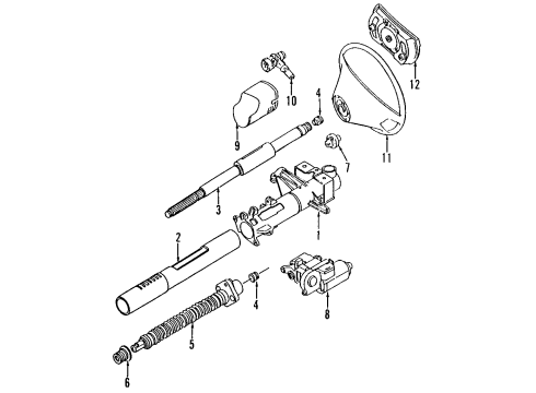 1991 Mercedes-Benz 560SEC Steering Column Diagram