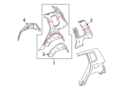 2013 Mercedes-Benz GLK350 Inner Structure - Quarter Panel