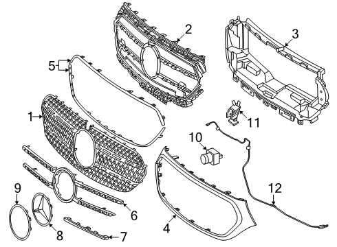 2025 Mercedes-Benz E450 Grille & Components Diagram 4