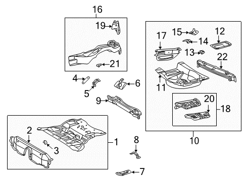 1999 Mercedes-Benz CLK320 Rear Floor & Rails Diagram 2
