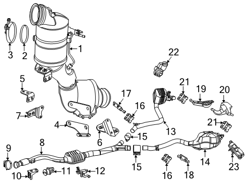 2024 Mercedes-Benz GLC43 AMG EXHAUST GAS LINE, FRONT Diagram for 254-490-65-01