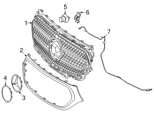2025 Mercedes-Benz E450 Grille & Components Diagram 3