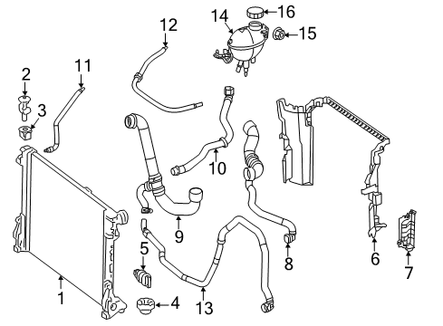 2013 Mercedes-Benz SL65 AMG Radiator & Components Diagram 2