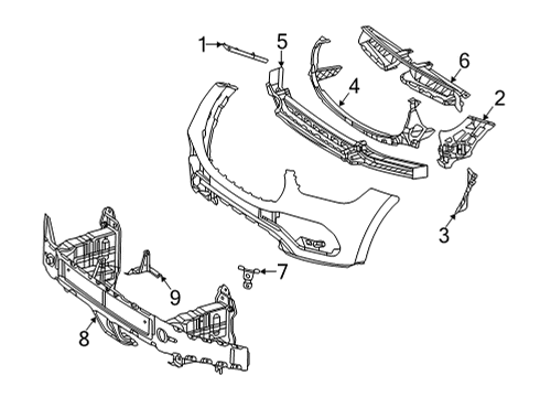 2021 Mercedes-Benz GLE53 AMG SUV Bumper & Components - Front Diagram 2