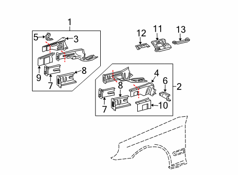2004 Mercedes-Benz C240 Structural Components & Rails