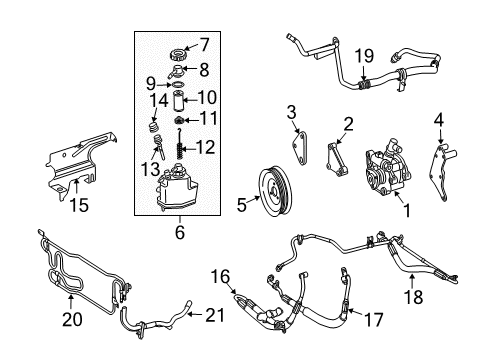 2003 Mercedes-Benz S600 P/S Pump & Hoses Diagram 2