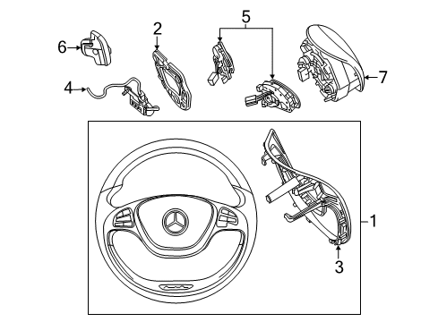 2019 Mercedes-Benz S560e Steering Wheel & Trim Diagram 2
