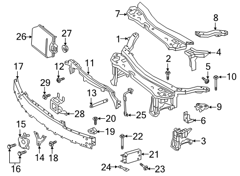 2020 Mercedes-Benz CLS450 Radiator Support Diagram