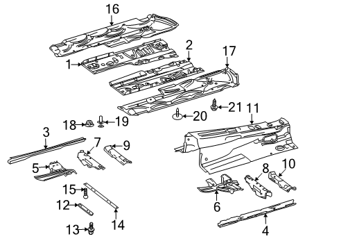 2012 Mercedes-Benz E350 Floor & Rails Diagram 4