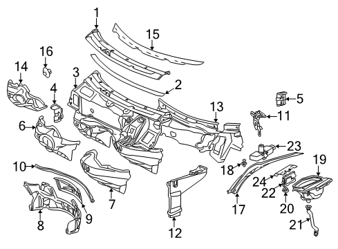 2003 Mercedes-Benz CL55 AMG Cowl Diagram
