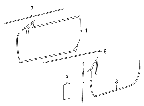 2007 Mercedes-Benz CL550 Door & Components Diagram