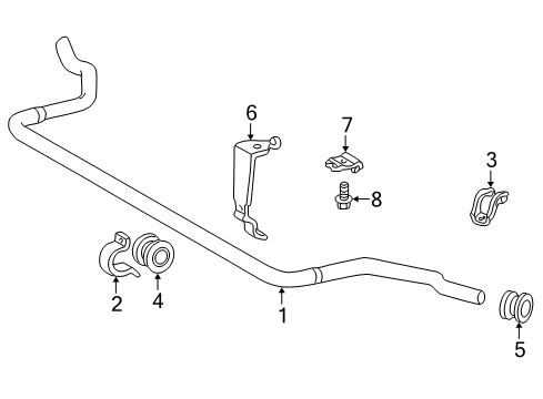 2004 Mercedes-Benz SLK230 Stabilizer Bar & Components Diagram 2