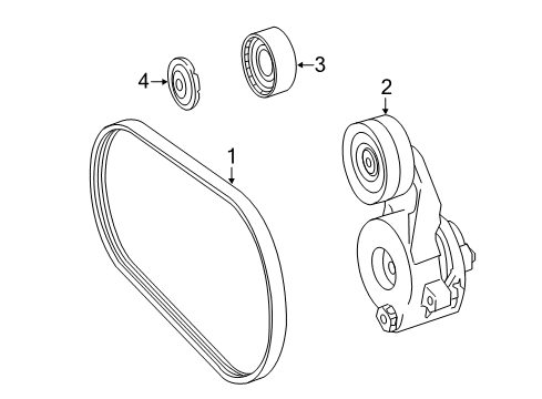 2012 Mercedes-Benz E350 Belts & Pulleys - Belts Diagram 3
