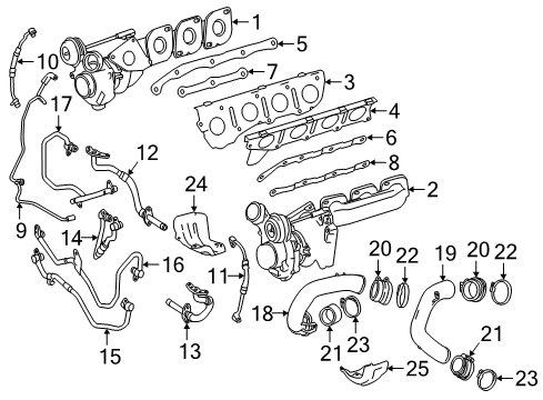2016 Mercedes-Benz GLE63 AMG S Turbocharger & Components Diagram 2