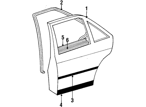1988 Mercedes-Benz 260E Rear Door Diagram