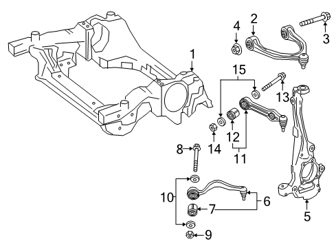 2018 Mercedes-Benz GLC350e Front Suspension Components Diagram 2