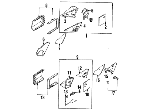 1992 Mercedes-Benz 300TE Mirrors Diagram