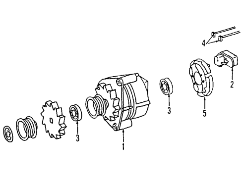 1990 Mercedes-Benz 420SEL Alternator Brace Diagram for 117-150-04-73