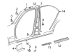 Diagram for Mercedes-Benz E430 Pillar Panels - 210-690-64-25-9B70