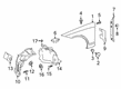 Diagram for Mercedes-Benz CLS53 AMG Fender Splash Shield - 257-691-07-00