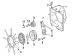 Diagram for Mercedes-Benz E320 Fan Mounting Bracket - 104-200-21-28-80