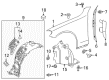 Diagram for Mercedes-Benz C63 AMG Fender Splash Shield - 205-691-28-00-64