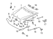 Diagram for Mercedes-Benz CLK500 Hood - 209-880-00-57-28