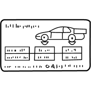 215-584-07-39 Mercedes-Benz Tire Info Label Illustration 1 of 1