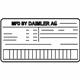 Mercedes-Benz 205-817-07-20 IDENTIFICATION PLATE Mercedes-Benz 205-817-07-20 IDENTIFICATION PLATE