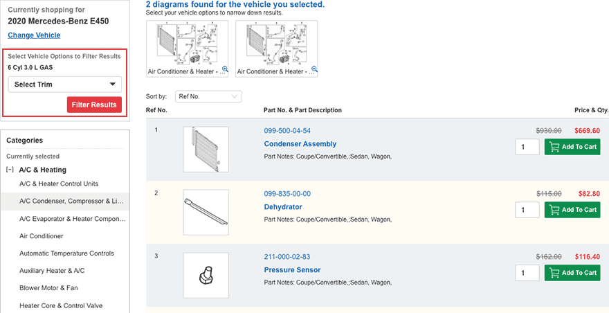 The part I'm looking for has multiple listings, what do I do?